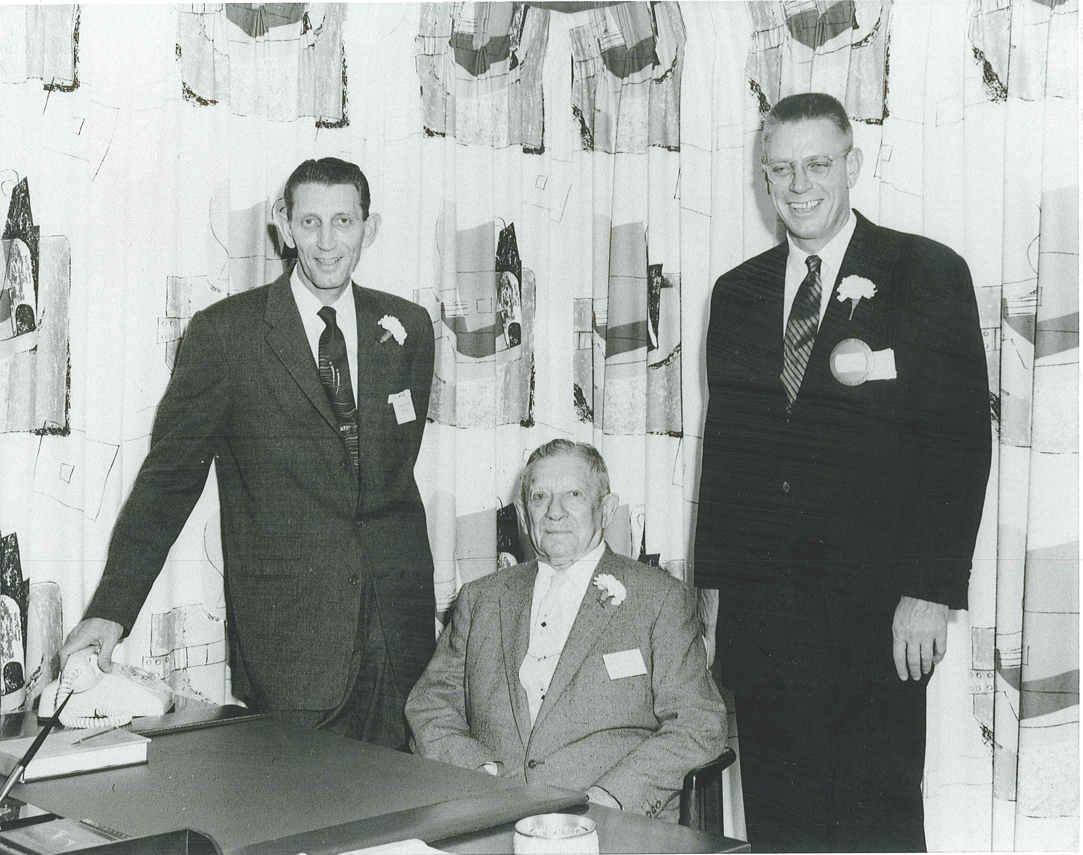 Pictured in the 1950s are two generations, including Winco Window Co. founder Johann Carl Otto Kubatzky, and his sons. From left to right: Theodore Kubatzky, Johann Carl Otto and Woodrow Kubatzky.