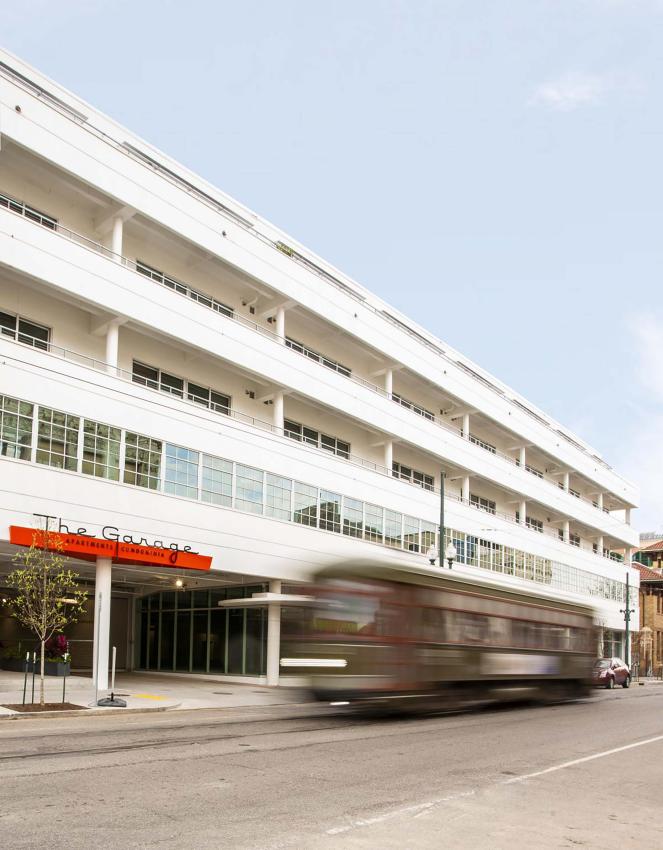 WINCO’s 3250 series Steel Replica windows were installed side-by-side around The Garage’s entire second floor, restoring the look of the dealership’s original windows.