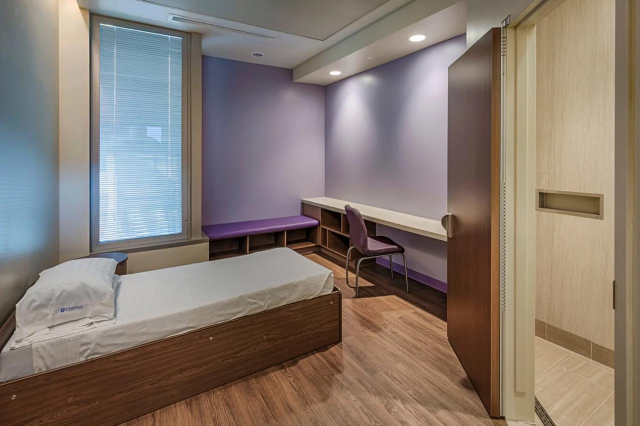 WINCO’s 8800 psychiatric window system was used in the patient rooms at El Camino Hospital to allow natural light and healing views of the patient gardens and beautiful trees.